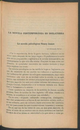 La novela contemporánea en Inglaterra