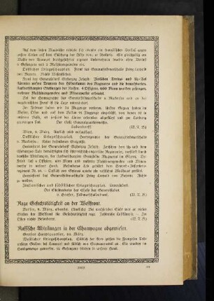 Rege Gefechtstätigkeit an der Westfront.