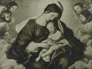 Maria mit dem schlummernden Kind in der Engelsglorie