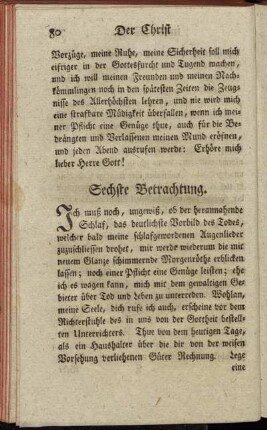 Sechste Betrachtung.