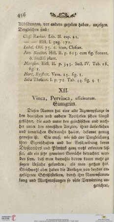XII. Vinca, Pervinca, officinarum, Sinngrün