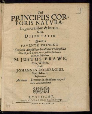 De Principiis Corporis Naturalis generalibus & intrinsecis : Disputatio