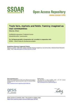 Trade fairs, markets and fields: framing imagined as real communities