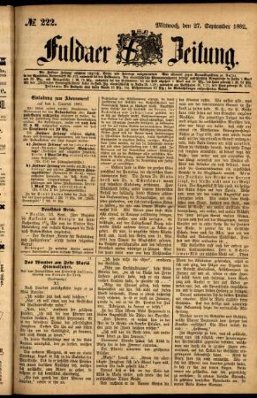 Ausgabe vom Mittwoch, den 27. September 1882.