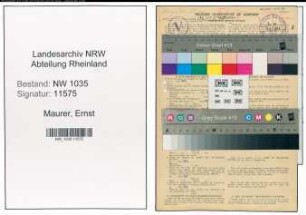 Entnazifizierung Ernst Maurer , geb. 11.10.1915 (Ingenieur)