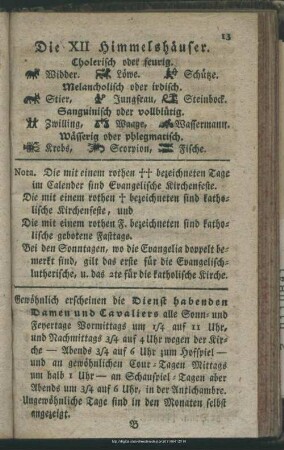 Wenn sich die Dienst habenden Damen und Cavaliers versammeln
