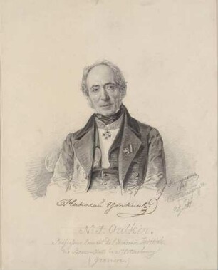 Bildnis Utkin, Nikolai Iwanowitsch (1780-1868), Kupferstecher, Graphiker