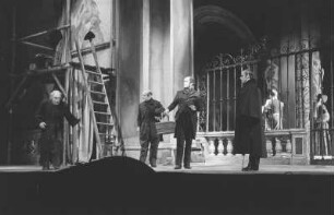 Szenenbilder aus der Oper "Tosca" von Giacomo Puccini an der Deutschen Staatsoper Berlin