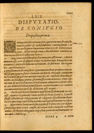 LXIX. Disputatio, De Coniugio.
