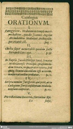 Catalogus Orationum