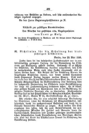 Richtlinien für die Erhaltung der diesjährigen Obsternte : [C. Allgemeine Angelegenheiten der Unterrichtsanstalten]