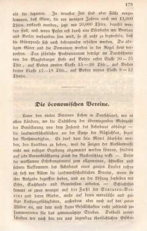 Die öconomischen Vereine.
