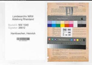 Entnazifizierung Heinrich Hambuechen , geb. 26.02.1902 (Kaufmaennischer Angestellter)