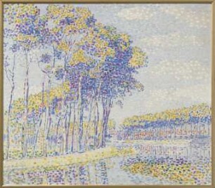 Bäume am Kanal im Spätherbst