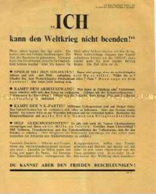 Abwurf-Flugblatt der Alliierten mit der Aufforderung zur kampflosen Übergabe der Städte und Verhaltensmaßregeln für die Bevölkerung
