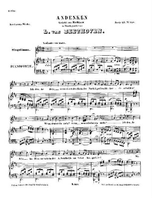 Beethoven's Werke, 248 = Serie 23: Lieder und Gesänge mit Begleitung des Pianoforte. Andenken : [WoO 136]