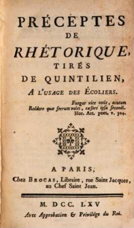 Préceptes de Rhétorique