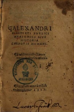 Anatomice sive historia corporis humani