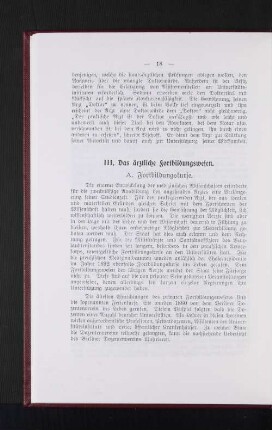 III. Das ärztliche Fortbildungswesen.