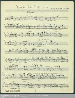 Sonate für Flöte solo : (1986/87)
