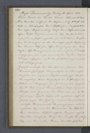 Grosse Versammlung, Freitag 20. April 1900.