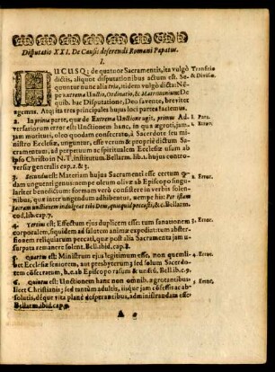 Disputatio XXI. De Causis deserendi Romani Papatus.