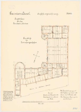 Garnison-Kasino, Kassel: Grundriss Zwischengeschoss 1:100