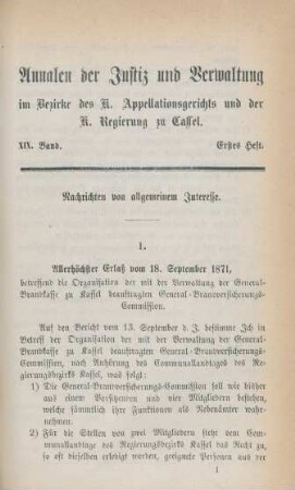 Nachrichten von allgemeinem Interesse. Erstes - viertes Heft