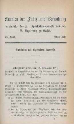 Nachrichten von allgemeinem Interesse. Erstes - viertes Heft