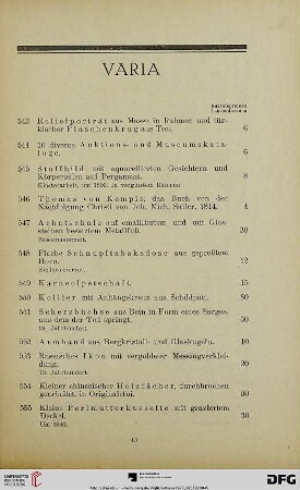 Varia (Nr. 543-600)