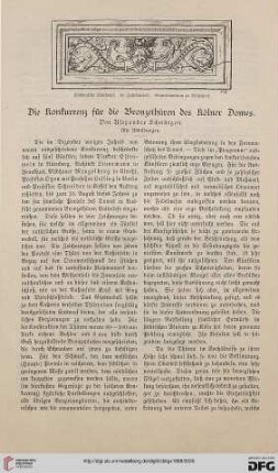 Die Konkurrenz für die Bronzethüren des Kölner Domes