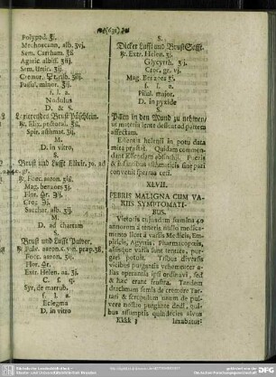 XLVII. Febris Maligna Cum Variis Symptomatibus