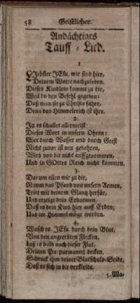 Andächtiges Tauff- Lied. - Krancken- Lied.