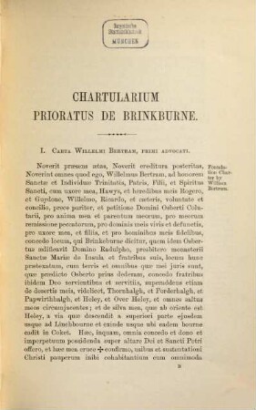 The Chartulary of Brinkburn Priory