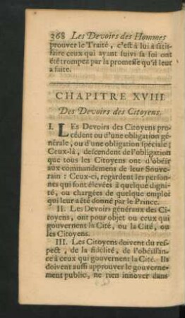 Chapitre XVIII. Des Devoirs des Citoyens.