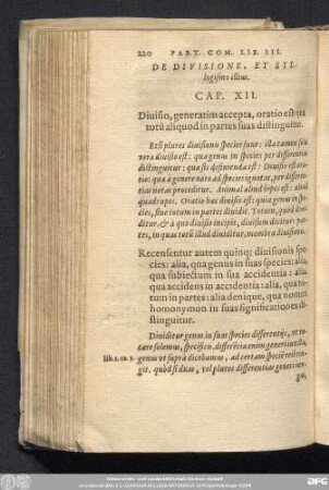 De Divisione, Et Syllogismo illius. Cap. XII.