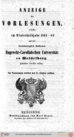 Wintersemester 1861/1862