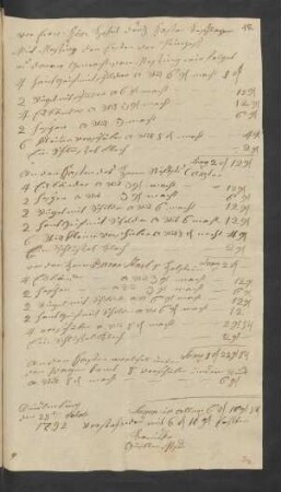[Rechnung] ... Quedlinburg [den] 29ten Octobr. 1792.