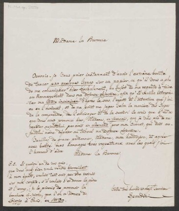 Brief an Unbekannt : ca. 1841-1842
