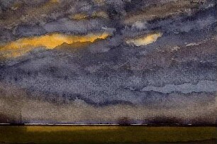 Himmel mit orangem Lichtaufriss