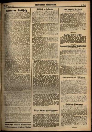 Zweite Ausgabe vom Freitag, den 04. Mai 1934.