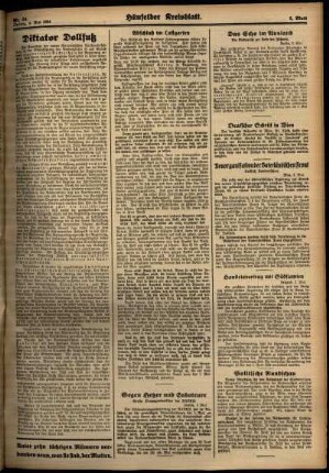 Zweite Ausgabe vom Freitag, den 04. Mai 1934.