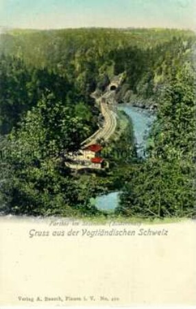 Ansicht des Steinicht im Elsterthal in der Vogtländischen Schweiz