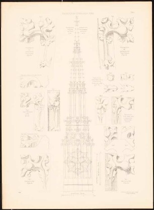Frauenkirche, Esslingen: Ansicht, Details der Fialen des Turmes