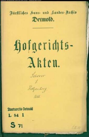 Scheren, Hermann zu Salzuflen gegen Christoph Kotzenberg - Schuldforderung