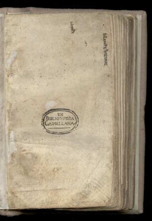 Leerseite mit Federproben in angelsächsischer Halbunziale des 8. Jhd.