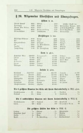 Allgemeine Übersichten und Übungsfragen