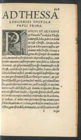 Ad Thessalonicenses Epistola Pauli Prima.