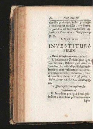 Caput XII. De Investitura Feudi.