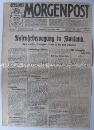 Tageszeitung "Berliner Morgenpost" u.a. zum eskalierenden Konflikt zwischen Finnland und Russland